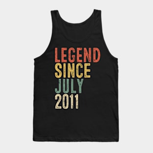 Fun Legend Since July 2011 9th Birthday Gift 9 Year Old Tank Top